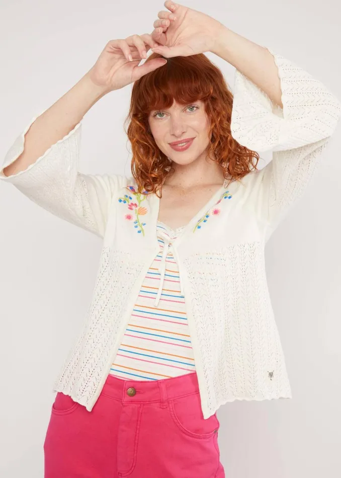 Blutsgeschwister Summer Cardigan Sunset Wings White Women Cardigans