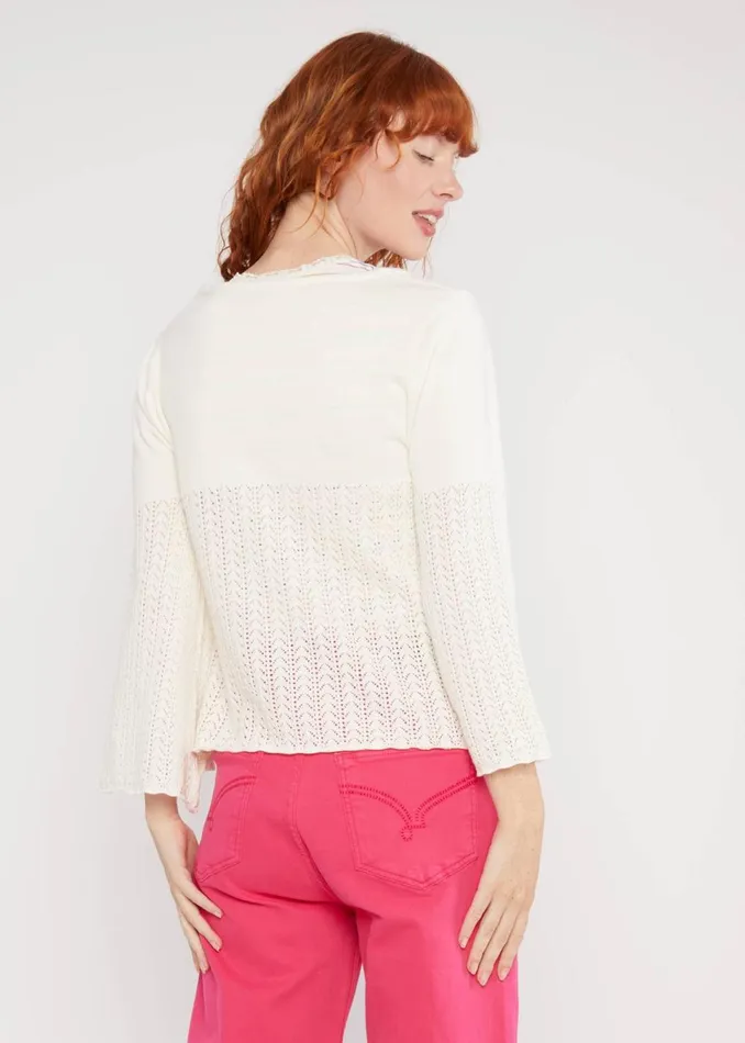 Blutsgeschwister Summer Cardigan Sunset Wings White Women Cardigans