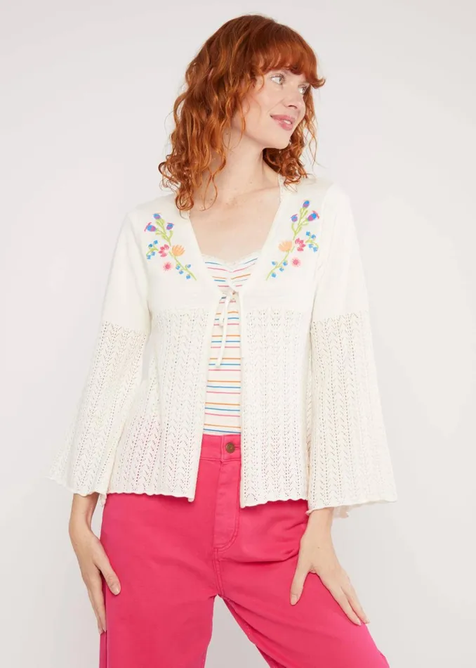 Blutsgeschwister Summer Cardigan Sunset Wings White Women Cardigans