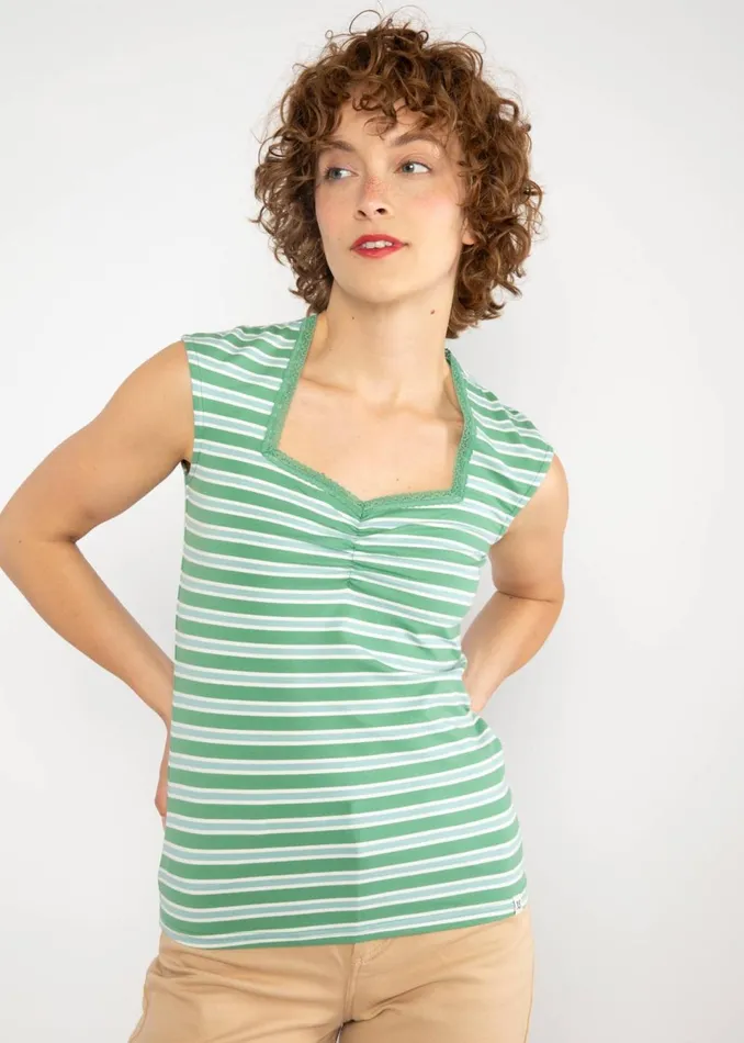 Blutsgeschwister Summer Top Let Romance Rule Green Women Tops