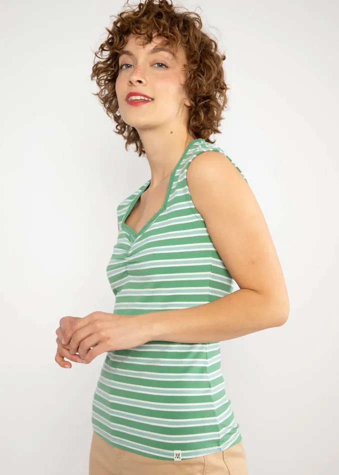 Blutsgeschwister Summer Top Let Romance Rule Green Women Tops