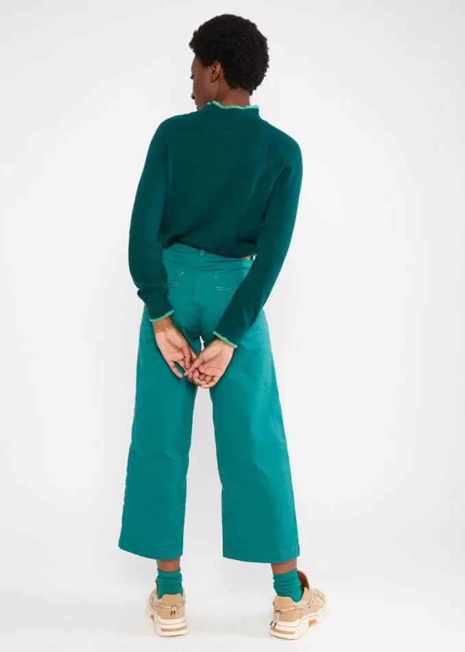 Blutsgeschwister Trousers High Waist Culotte Green Women Trousers