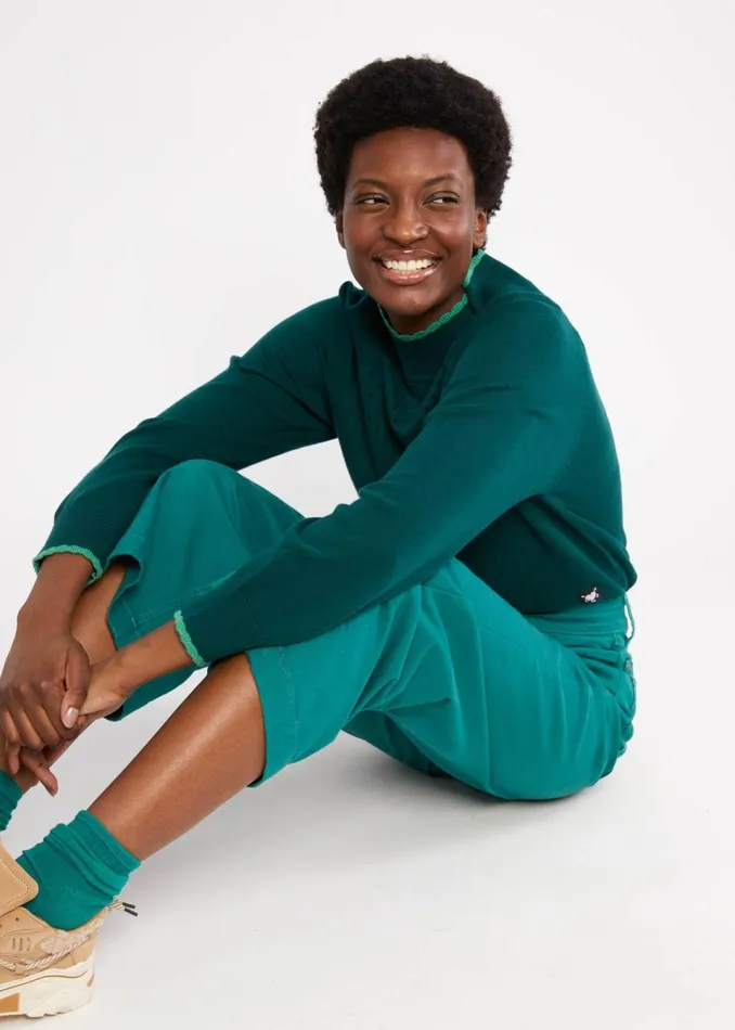 Blutsgeschwister Trousers High Waist Culotte Green Women Trousers