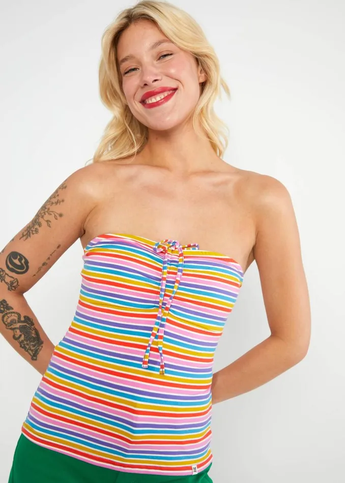 Blutsgeschwister Tube Top Summertime Tube Purple Women Tops