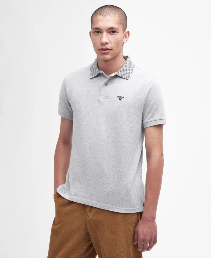 Bothain Polo Shirt Grey Marl Men Barbour Polo Shirts