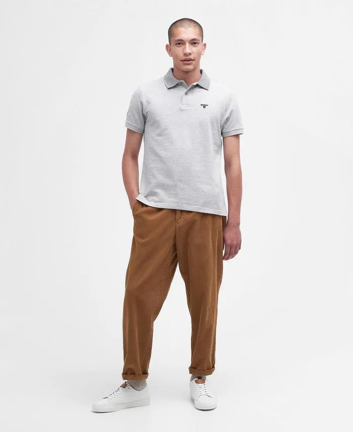 Bothain Polo Shirt Grey Marl Men Barbour Polo Shirts