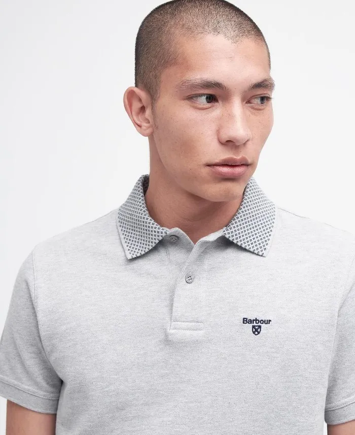 Bothain Polo Shirt Grey Marl Men Barbour Polo Shirts