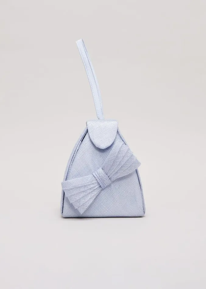 Bow Front Top Handle Bag Pale Blue Women Phase Eight Bags and Clutches