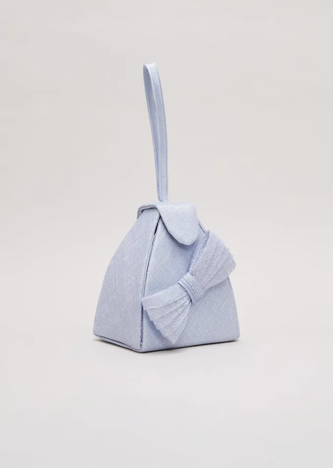 Bow Front Top Handle Bag Pale Blue Women Phase Eight Bags and Clutches