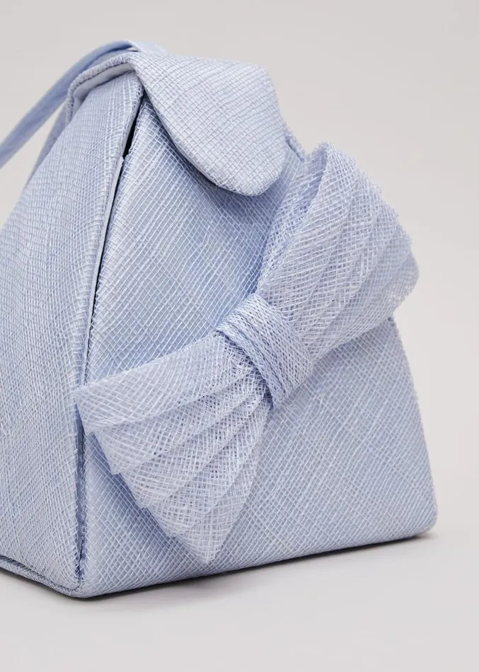 Bow Front Top Handle Bag Pale Blue Women Phase Eight Bags and Clutches