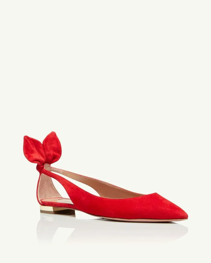 Bow Tie Ballet Red Women Aquazzura Flats