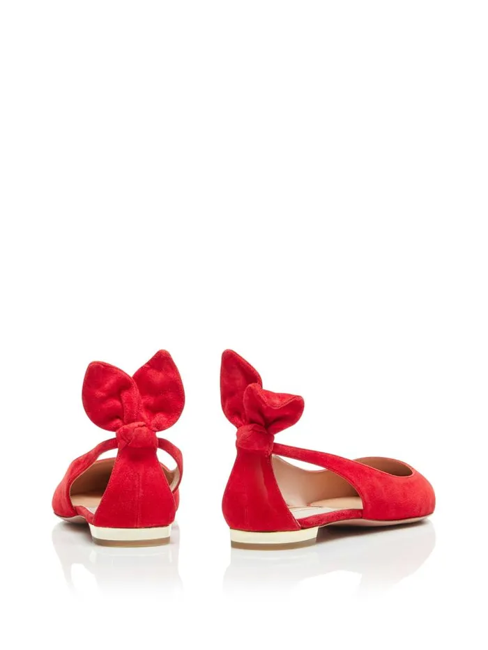 Bow Tie Ballet Red Women Aquazzura Flats Bow Tie Ballet Red Women Aquazzura Flats