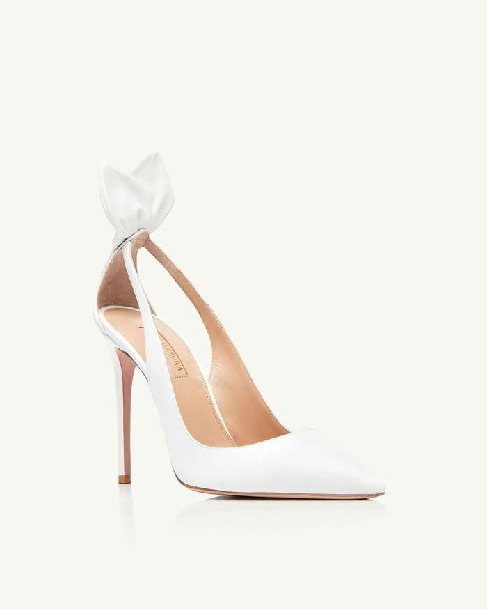 Bow Tie Pump 105 White Women Aquazzura Essentials