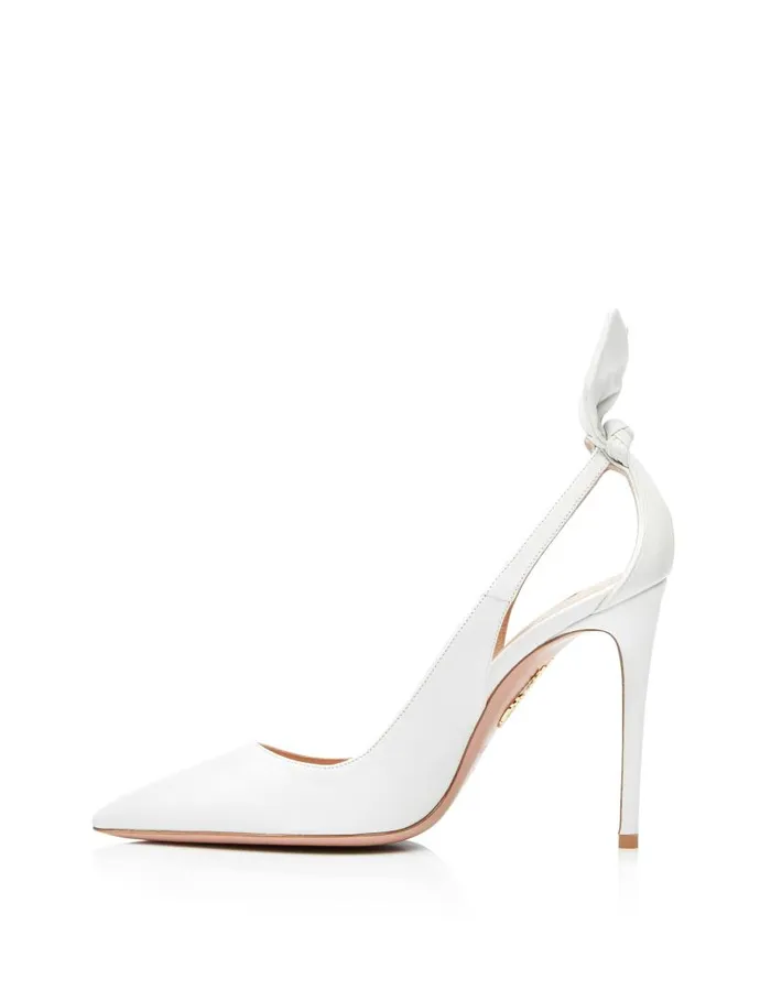 Bow Tie Pump 105 White Women Aquazzura Essentials Bow Tie Pump 105 White Women Aquazzura Essentials