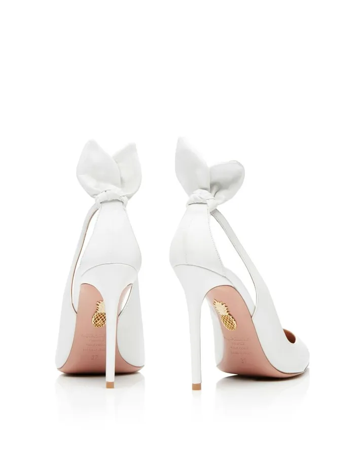 Bow Tie Pump 105 White Women Aquazzura Essentials Bow Tie Pump 105 White Women Aquazzura Essentials