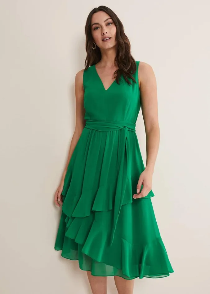 Breesha Green Midaxi Dress Grass Green Women Phase Eight Dresses