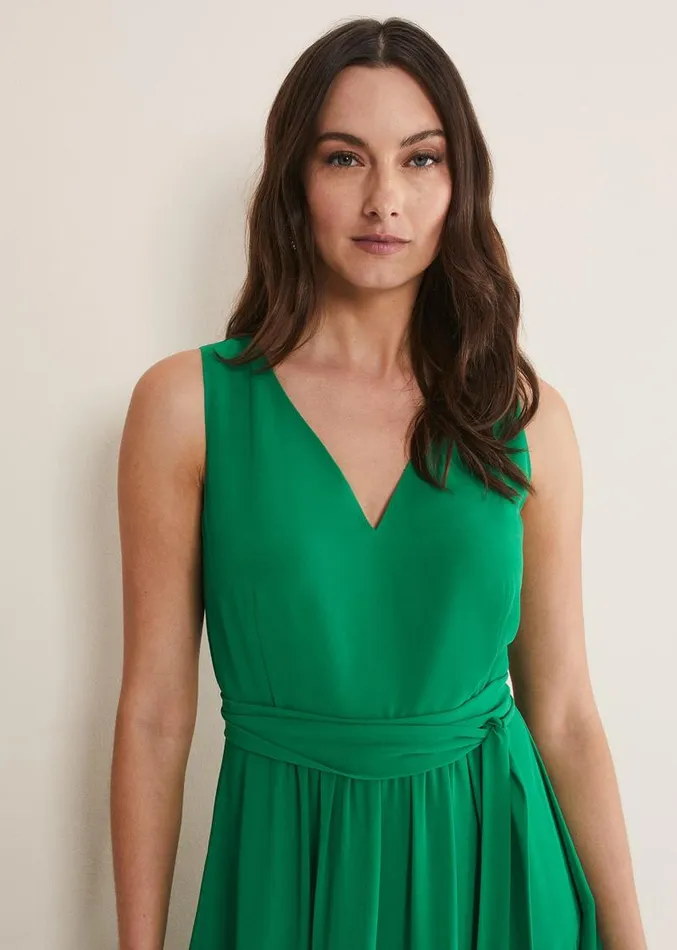 Breesha Green Midaxi Dress Grass Green Women Phase Eight Dresses