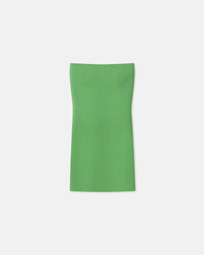 Brynn Ribbed Sleeveless Top Green Women Nanushka Tops