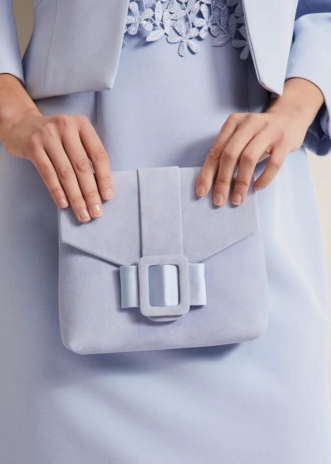 Buckle Front Clutch Bag Pale Blue Women Phase Eight Bags and Clutches
