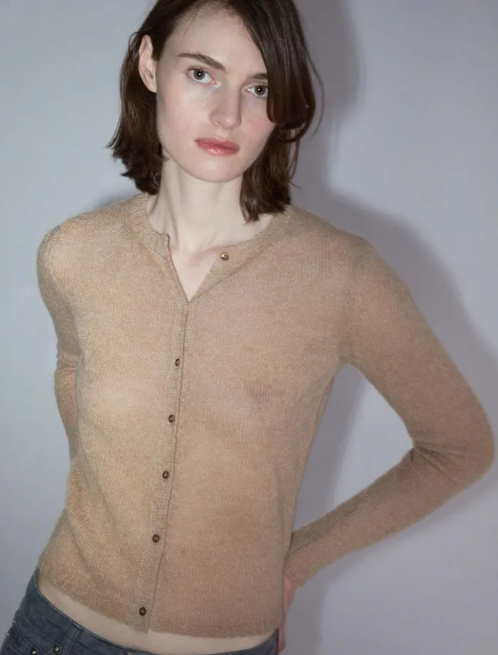 Button Alone Light Brown Women Paloma Wool Knits
