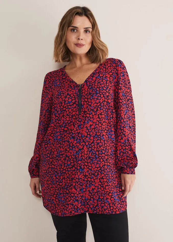 Caelen Printed Tunic Blouse Terracotta Women Phase Eight Shirts and Blouses