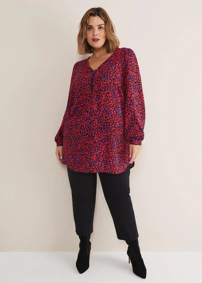 Caelen Printed Tunic Blouse Terracotta Women Phase Eight Shirts and Blouses
