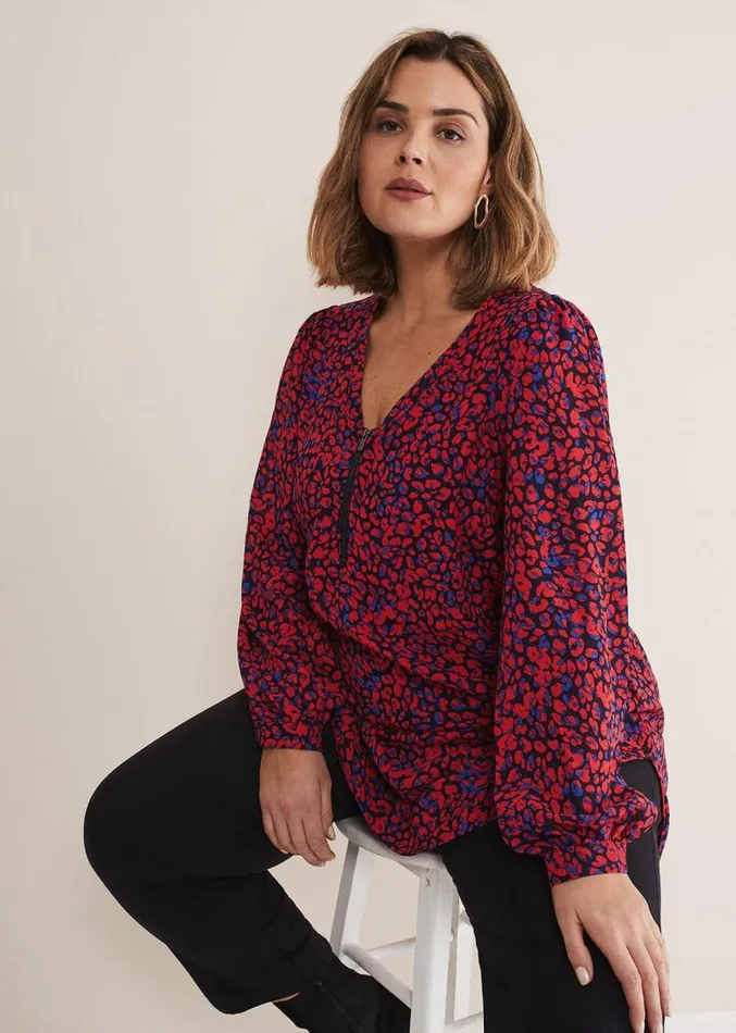 Caelen Printed Tunic Blouse Terracotta Women Phase Eight Shirts and Blouses