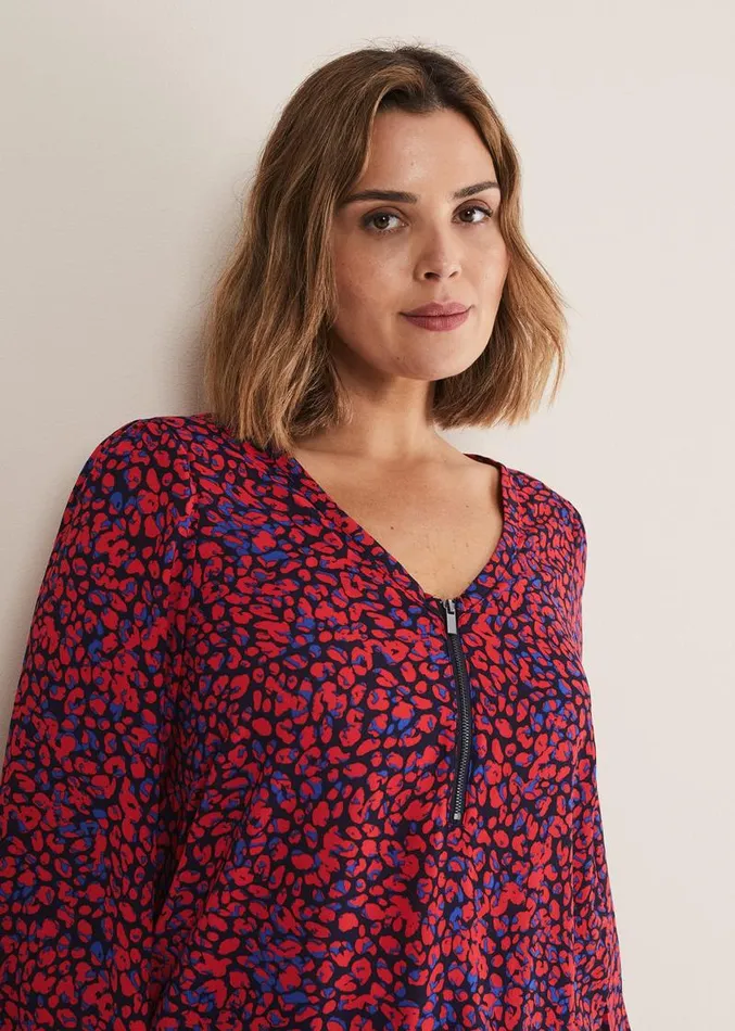 Caelen Printed Tunic Blouse Terracotta Women Phase Eight Shirts and Blouses