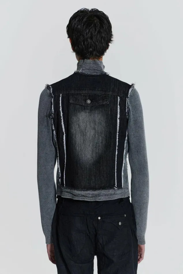 Cage Denim Knit Track Top Black Men Jaded London Cage Denim Knit Track Top Black Men Jaded London