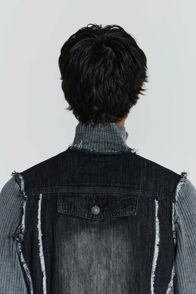 Cage Denim Knit Track Top Black Men Jaded London Cage Denim Knit Track Top Black Men Jaded London