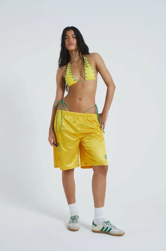 Campe Football Jersey Shorts Yellow Women Jaded London Shorts and Jorts