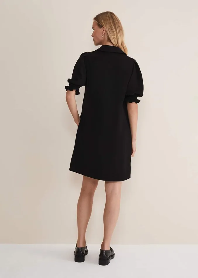 Candice Black Zip Mini Dress Black Women Phase Eight Dresses