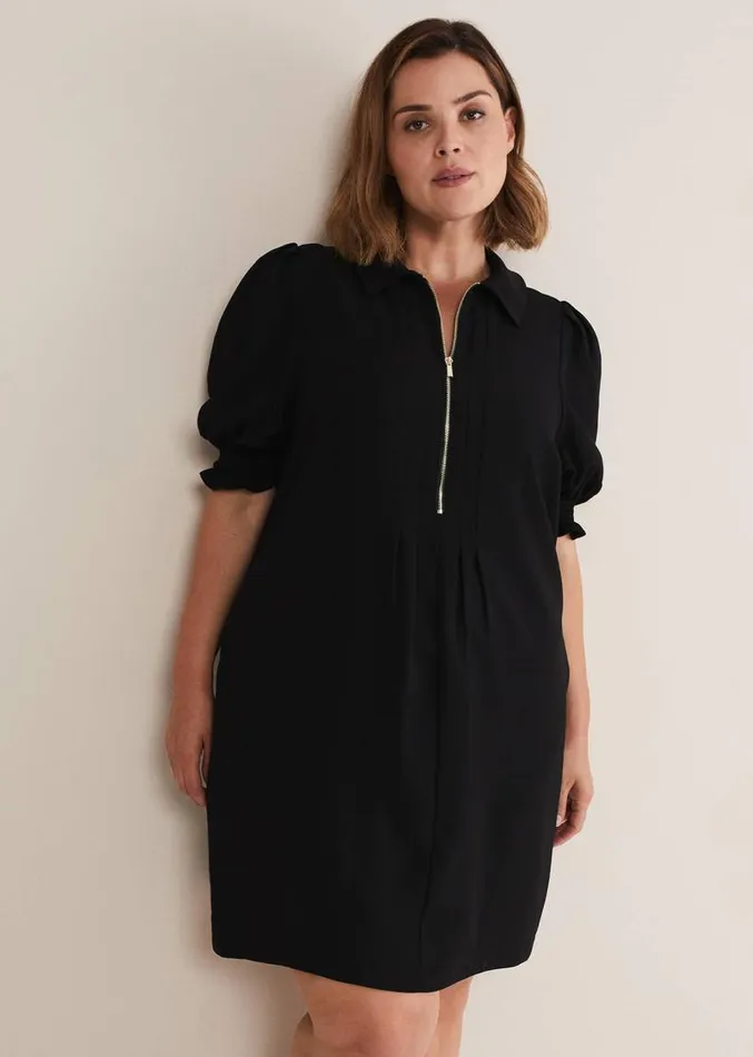 Candice Black Zip Mini Dress Black Women Phase Eight Dresses