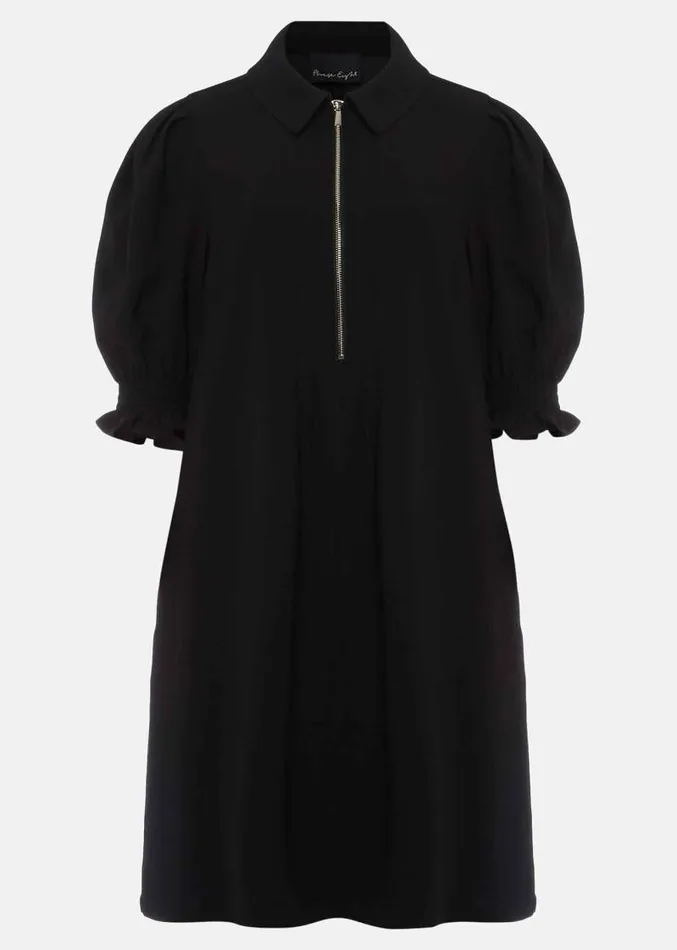Candice Black Zip Mini Dress Black Women Phase Eight Dresses
