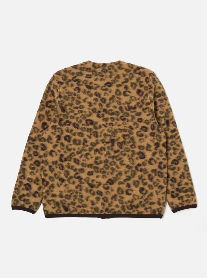 Cardigans Men Universal Works Universal Works Cardigan In Camo Leopard Fleece