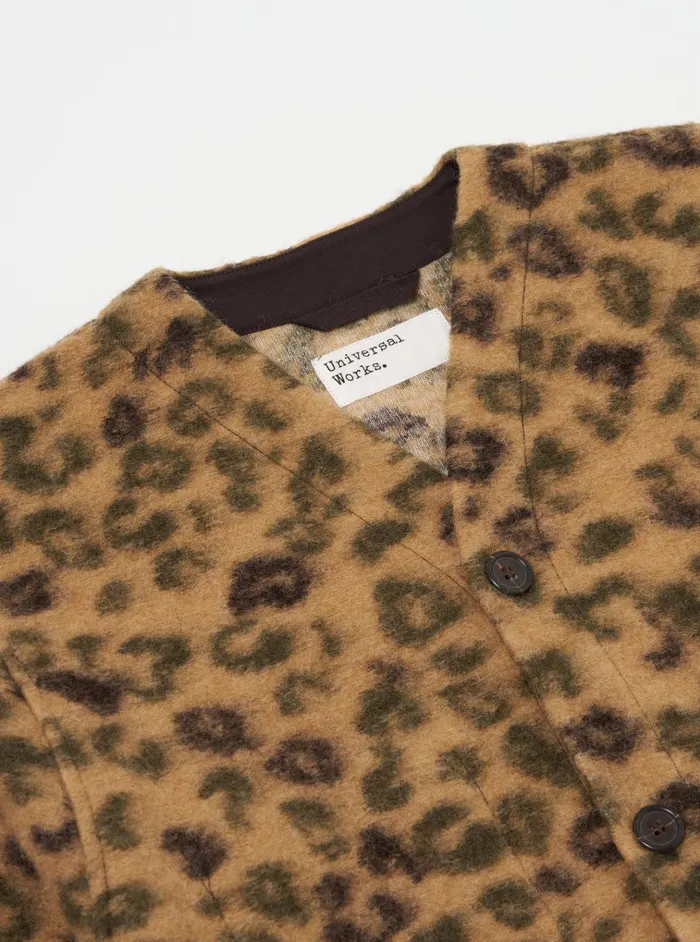 Cardigans Men Universal Works Universal Works Cardigan In Camo Leopard Fleece