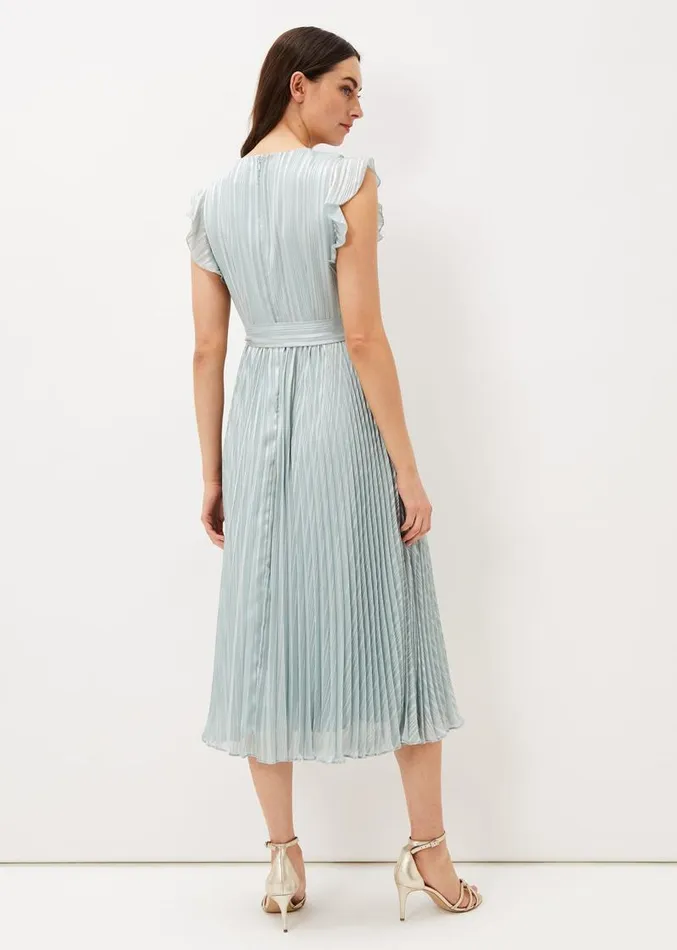 Carmella Pleated Dress Pale Sage Women Phase Eight Dresses