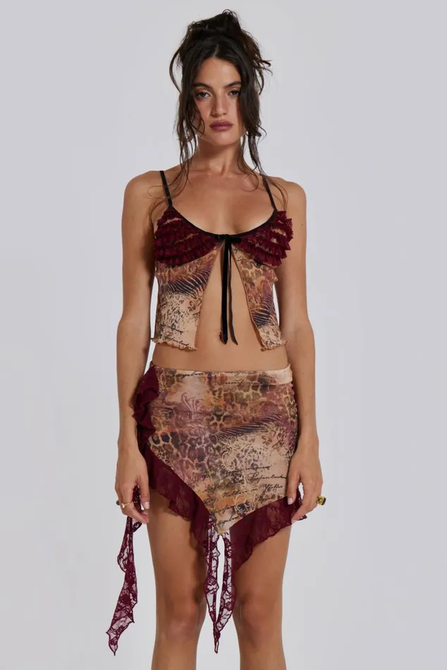 Celestia Babydoll Cami Top Multi Women Jaded London Crop Tops