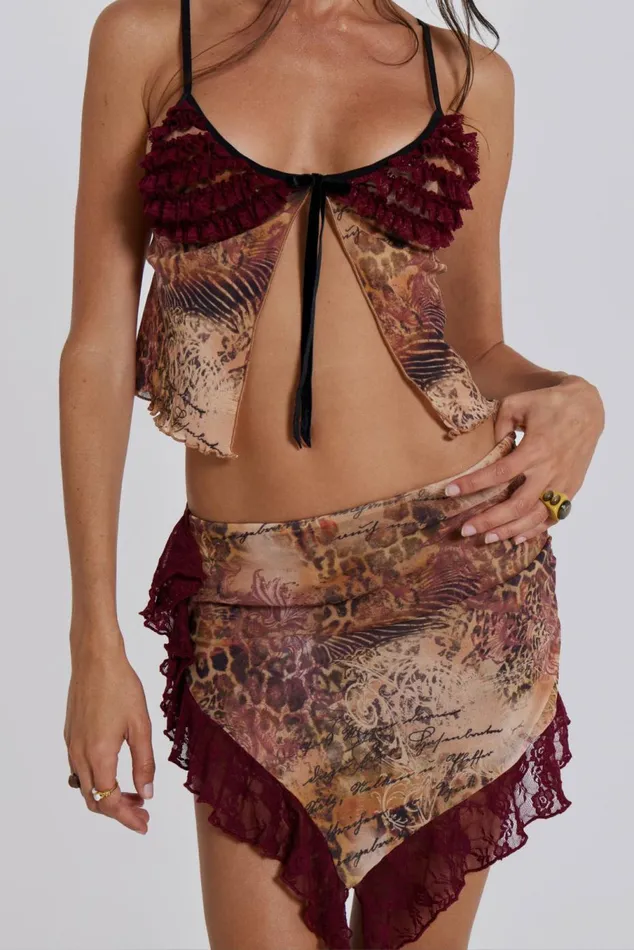 Celestia Babydoll Cami Top Multi Women Jaded London Crop Tops