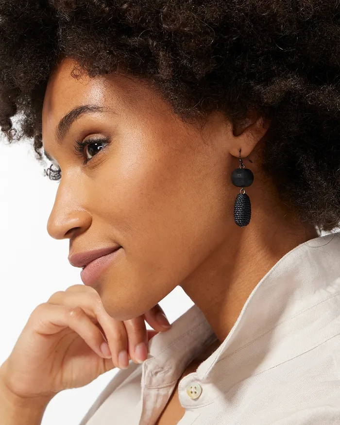 Chico039s Black Drop Earrings Black Women Earrings