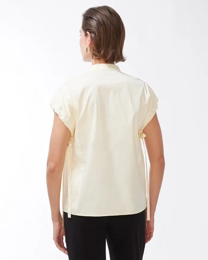 Chico039s Black Label Poplin Neutral Blouse Cream Women Tops