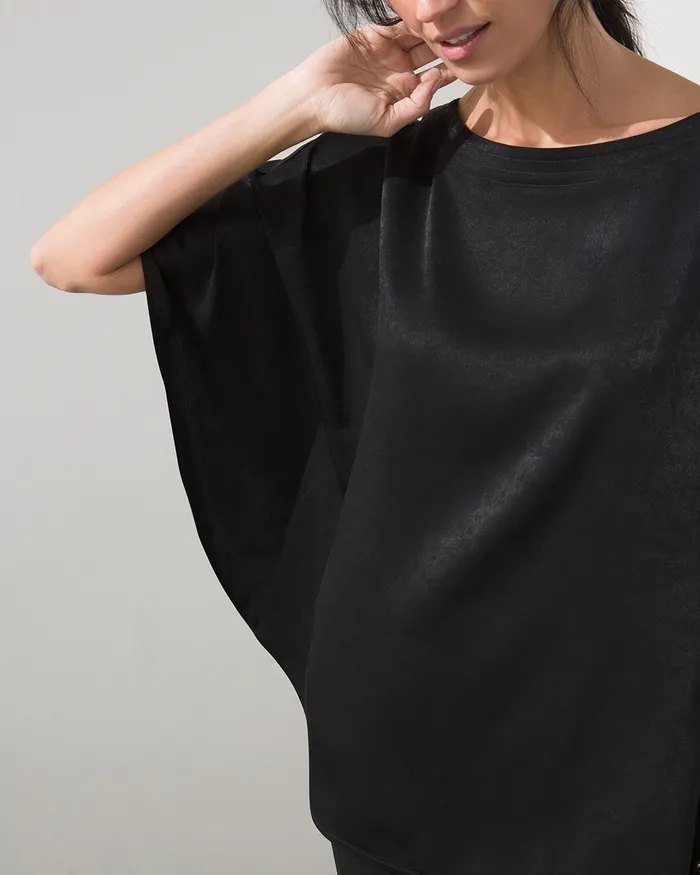 Chico039s Black Poncho Black Women Tops