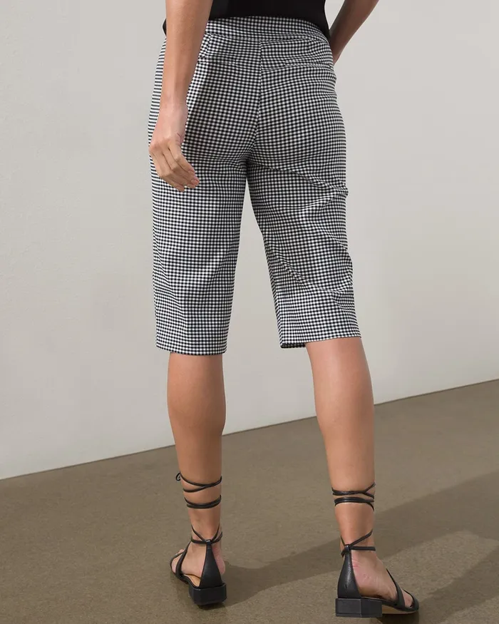 Chico039s Brigitte Gingham Shorts BlackWhite Women Pants