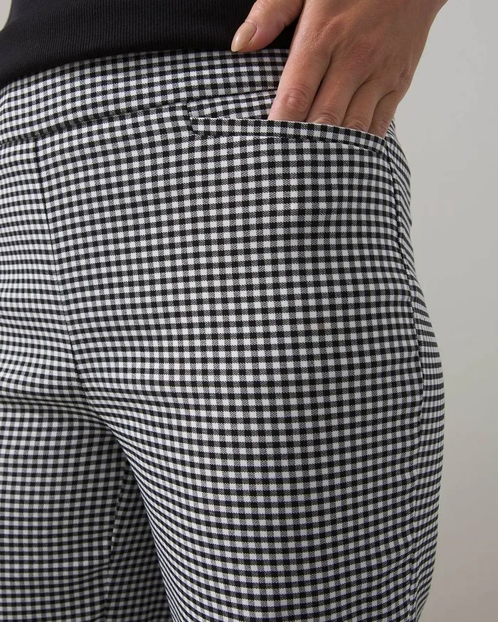 Chico039s Brigitte Gingham Shorts BlackWhite Women Pants