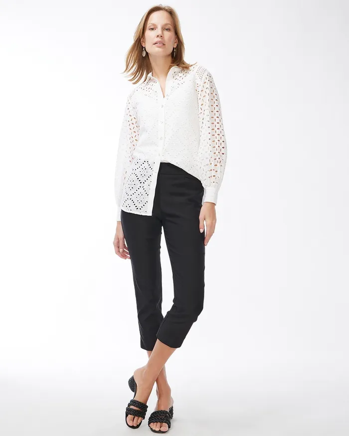 Chico039s Brigitte Slim Crops Black Women Pants
