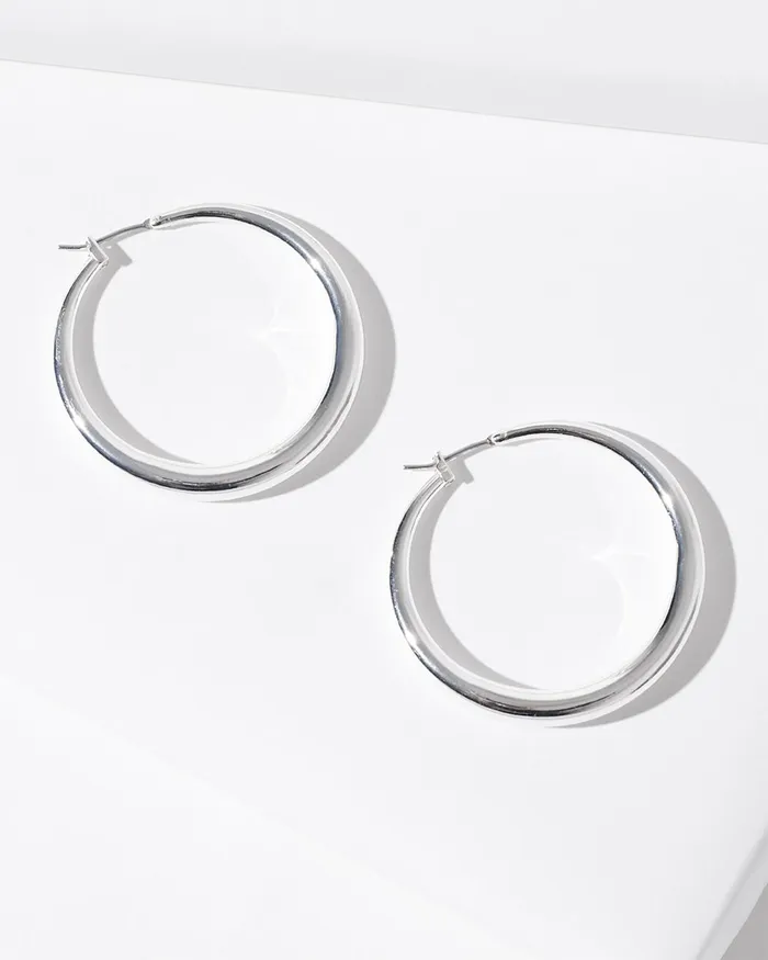 Chico039s Cassie SilverTone Circle Earrings Silver Women Earrings