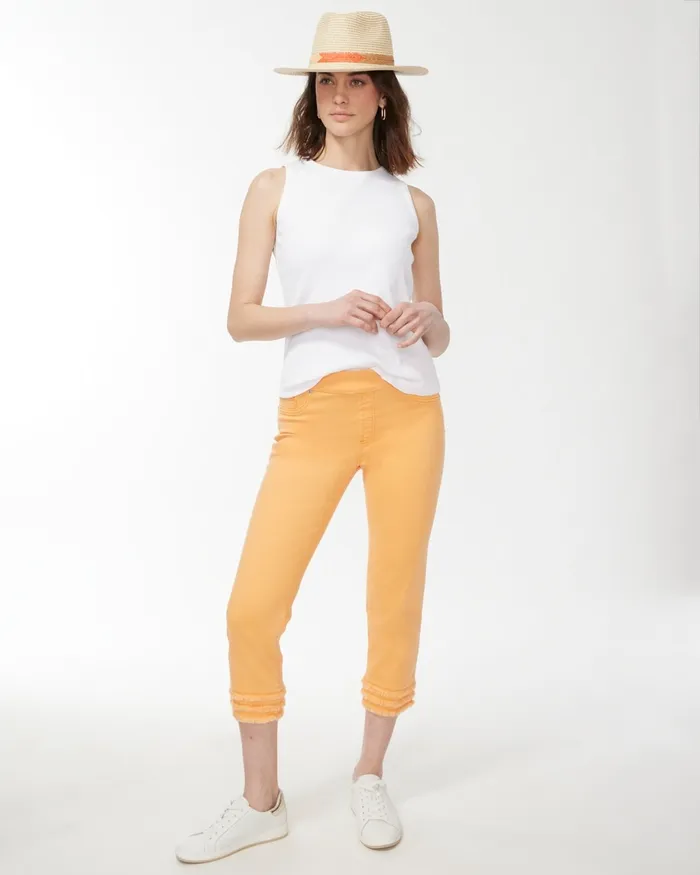 Chico039s Fray Hem PullOn Crops Amparo Blue Women Matching Sets