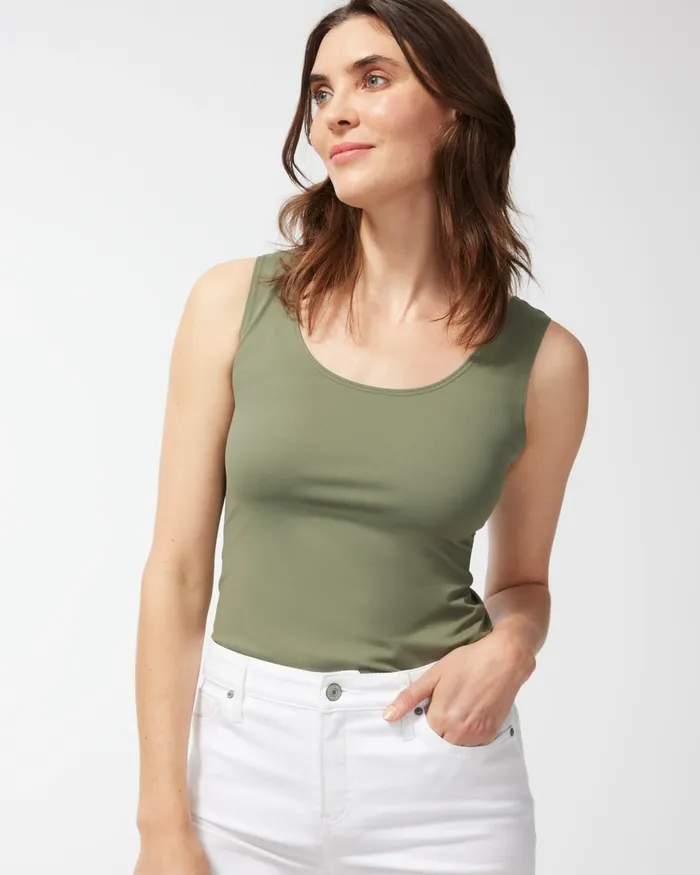Chico039s Microfiber Tank Dark Moss Women Tees