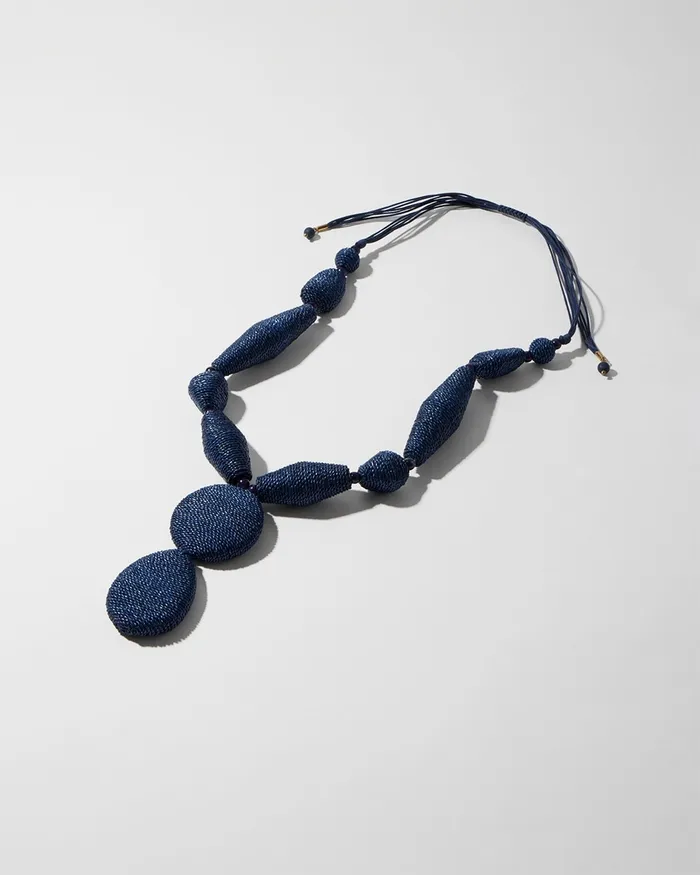 Chico039s Navy Adjustable Pendant Necklace Dark Navy Women Necklaces