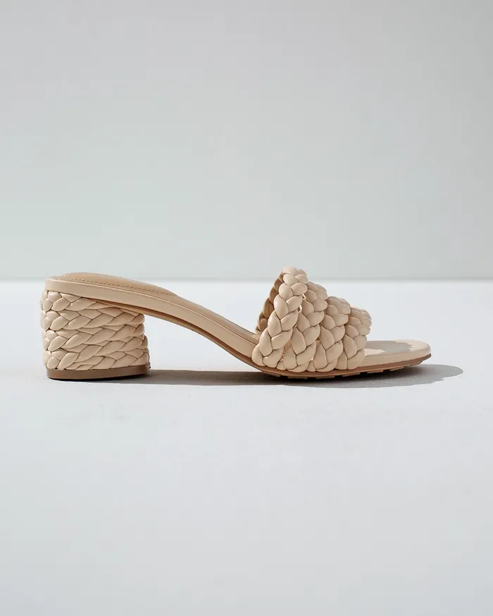 Chico039s Neutral Braided Leather Sandals Soft Cameo Women Shoes